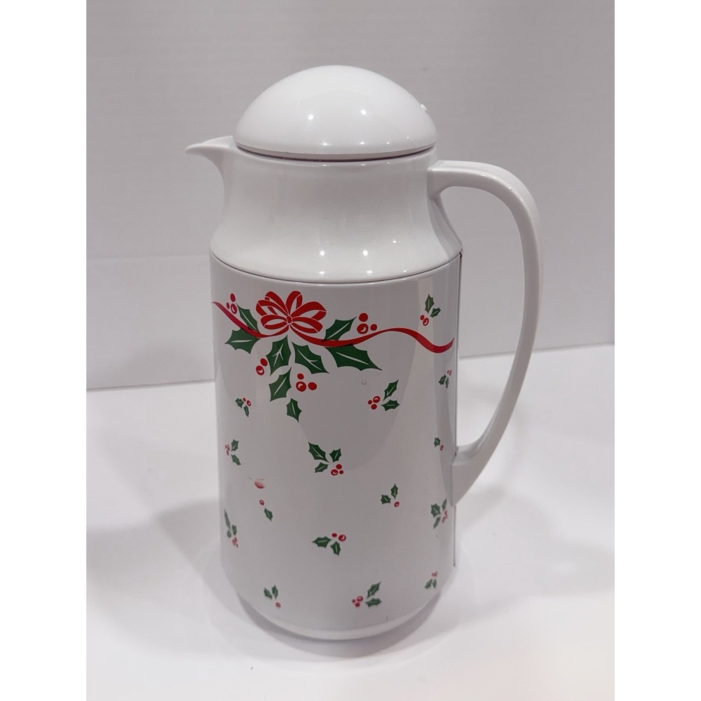 1992 Corelle Compatibles Winter Holly 1 Quart Vtg Cottage Core Thermal Carafe